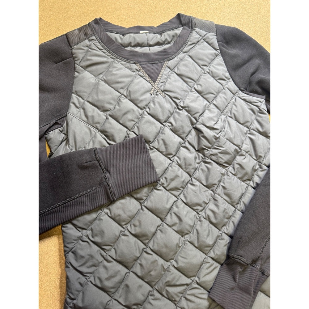 Lululemon Down For Fun‎ Quilted Crewneck Sweatshirt Black Size 6 $150